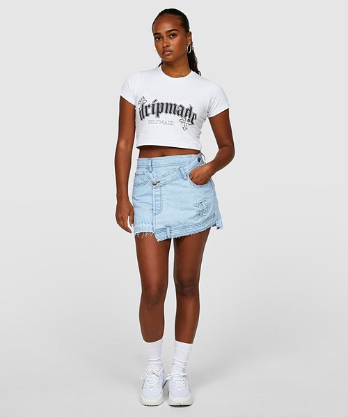 Womens Rogue Asymmetrical Denim Skirt