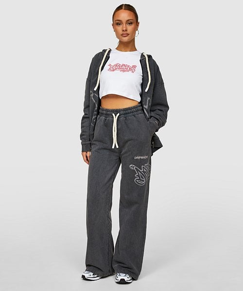 Womens Graffiti Spray Open Hem Jogger