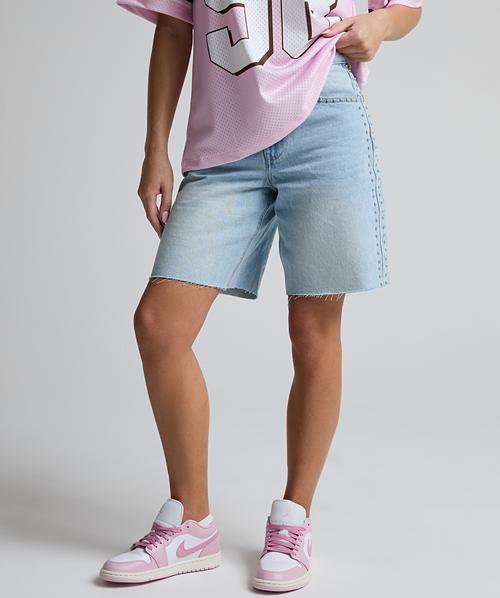 Womens Stud Denim Jort