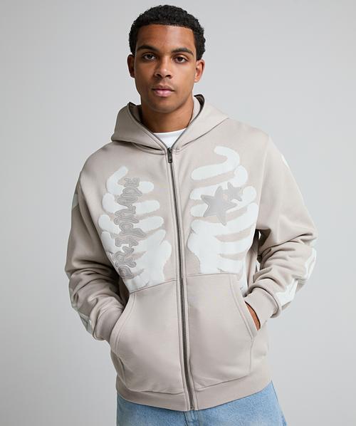 Skeletal Zip Through Hoodie