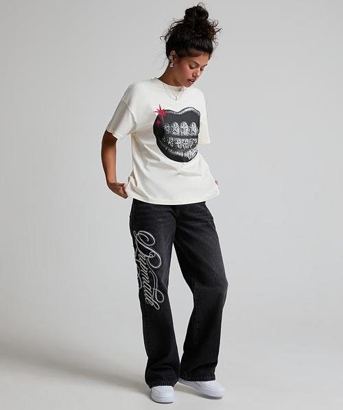 Womens Slash Oversized Jean