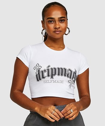 Womens Emnity Short Sleeve Crop Top