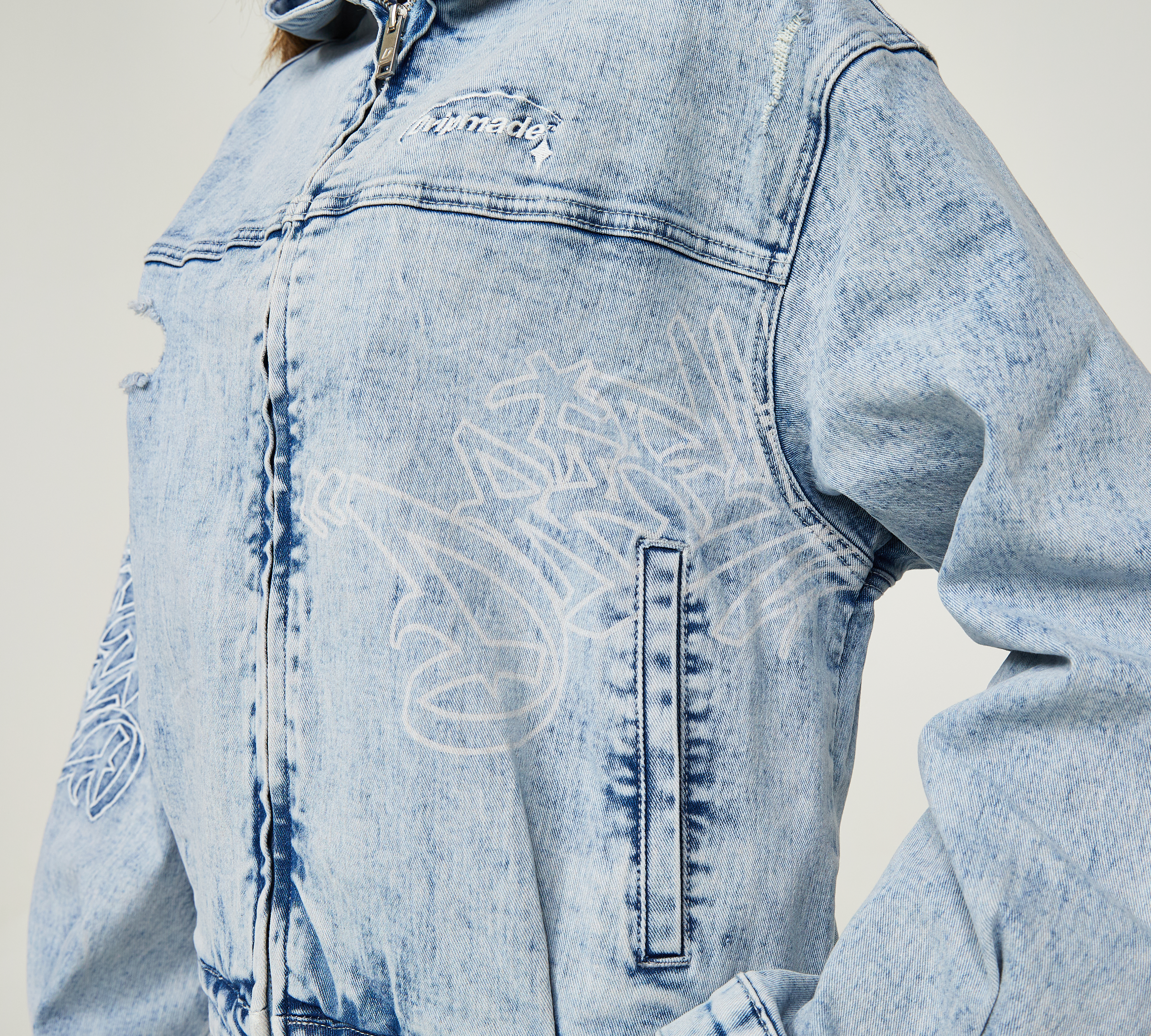 Womens Relentless Oversized Denim Hoodie
