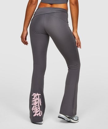 Womens Defaced Asymmetrical Flared Legging