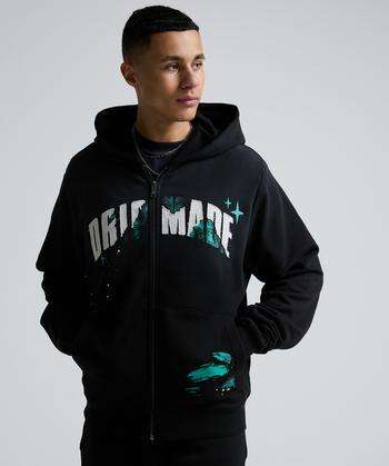 Selfmade Paint Splatter Zip Through Hoodie