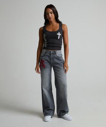 Womens Grind Baggy Mid Rise Jean