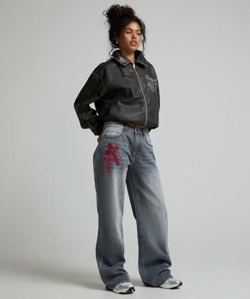 Womens Grind Baggy Mid Rise Jean
